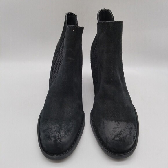 Born Women Black Suede Elaine Heel Ankle Booties 10 - Picture 3 of 8